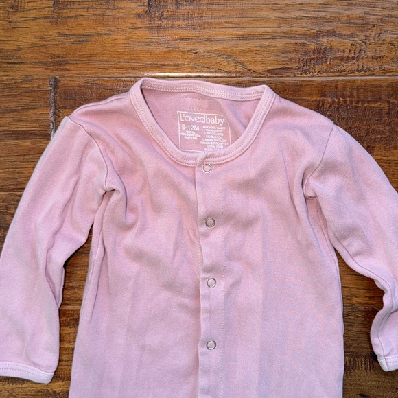 L’ovedbaby Organic cotton snap footie, 9-12m, mauve pink - Picture 7 of 9
